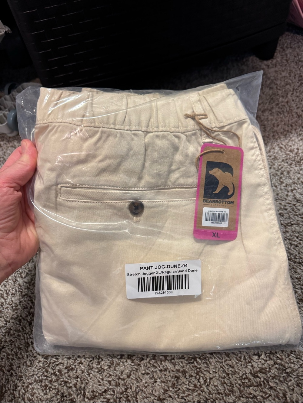 Bearbottom Men's Stretch Jogger Pants in Sand Dune - XL
